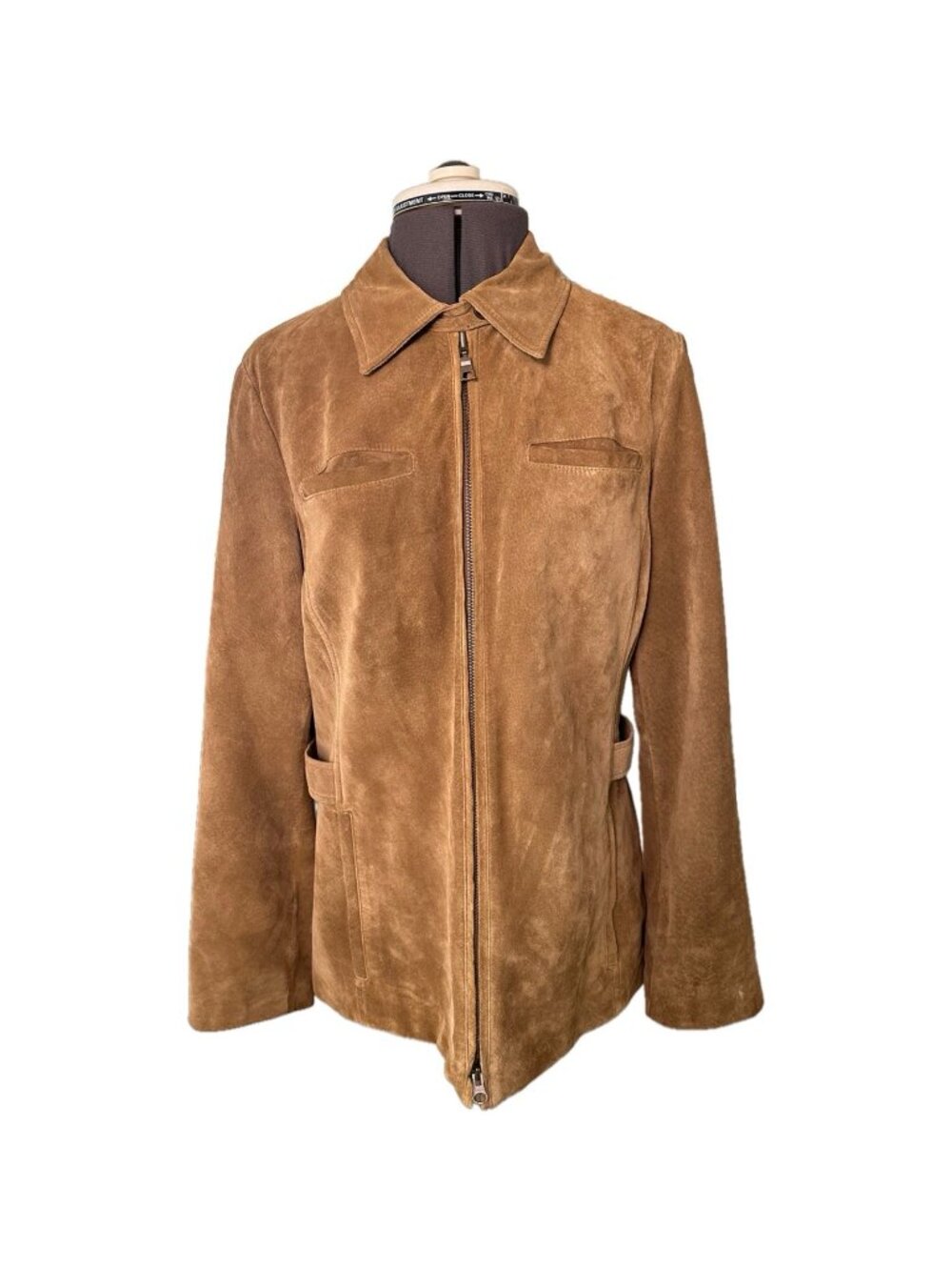 Eddie Bauer Suede Leather Blazer Jacket Womens M Brown Seattle Suede Lined